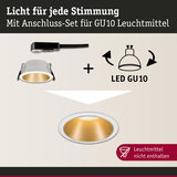 Einbaustrahler mit Anschluss-Set für GU10 Leuchtmittel in Weiß und Gold für LED Beleuchtung
