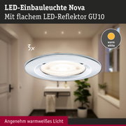 LED-Einbauleuchte Nova mit flachem LED-Reflektor GU10 in Weiß für warmweißes Licht