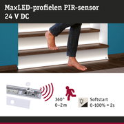 MaxLED-profiel met 24 V DC PIR-sensor voor trapverlichting met 360° bewegingsdetectie en zachte start