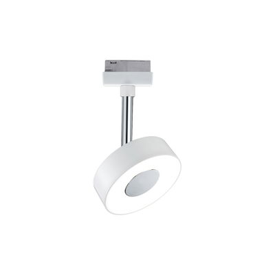 Moderner weißer LED-Deckenspot mit Chromstiel für flexible Beleuchtung im Wohnraum