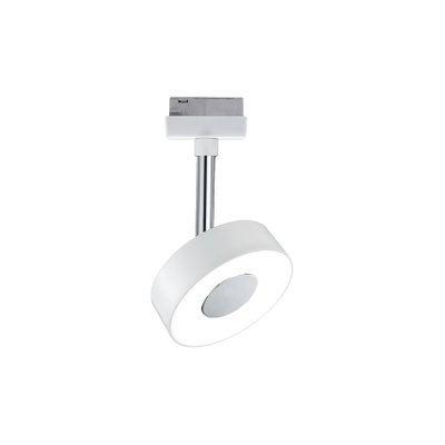 Modern white LED ceiling spotlight with chrome stem for flexible home lighting