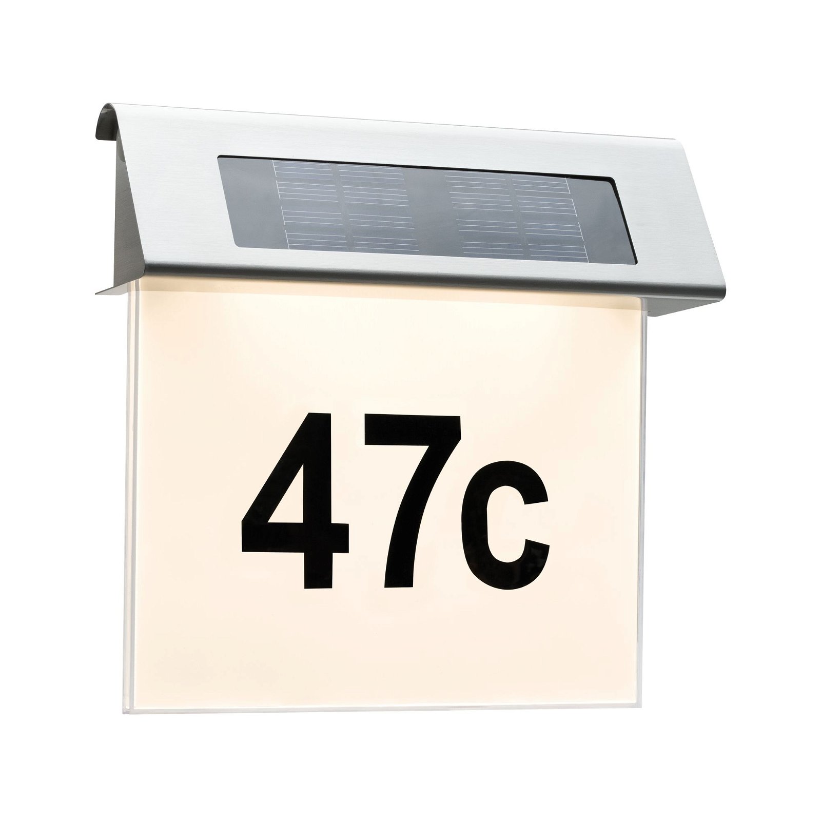Solar LED House number luminaire Special Line IP44 3000K Stainless steel/White