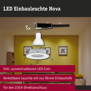 LED Einbauleuchte 3-Step-Dim Nova Basisset schwenkbar rund 84mm 50° GU10 3x6,5W 3x460lm 230V dimmbar 2700K Weiß matt