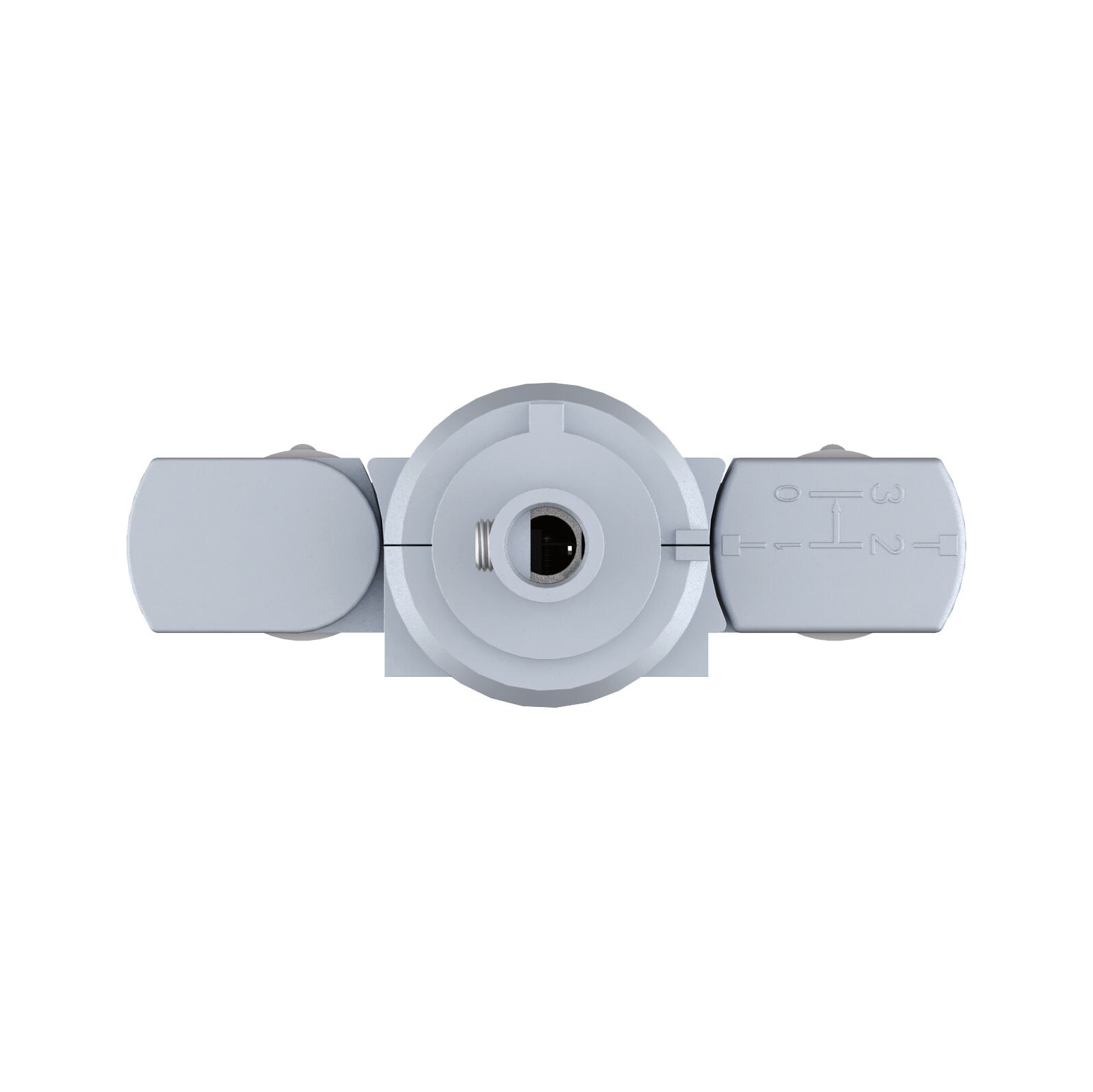 Grey plastic light connector with three terminals for LED lighting systems