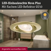 LED-Einbaustrahler Nova Plus in gold mit warmweißem Licht für Badezimmerbeleuchtung