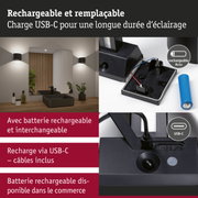 Applique murale LED rechargeable et remplaçable avec charge USB-C pour un éclairage longue durée