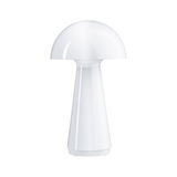 Modern white plastic mushroom-shaped table lamp for stylish room lighting