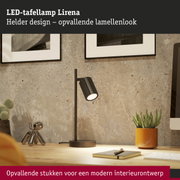 Moderne zwarte LED-tafellamp Lirena met lamellenlook voor stijlvolle verlichting thuis