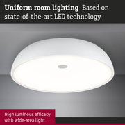 Round white LED ceiling light with wide-area illumination for uniform room lighting