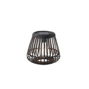 Solarbetriebene Outdoor-Lampe aus schwarzem Metall mit Gitterdesign und LED-Leuchtmittel für Gartenbeleuchtung