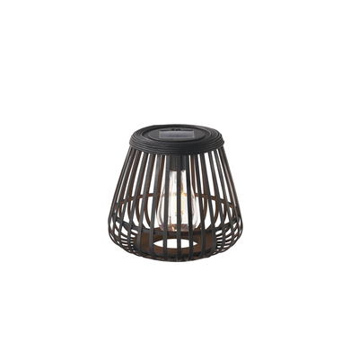 Lampe extérieure solaire en métal noir à design cage avec ampoule LED pour éclairage de jardin