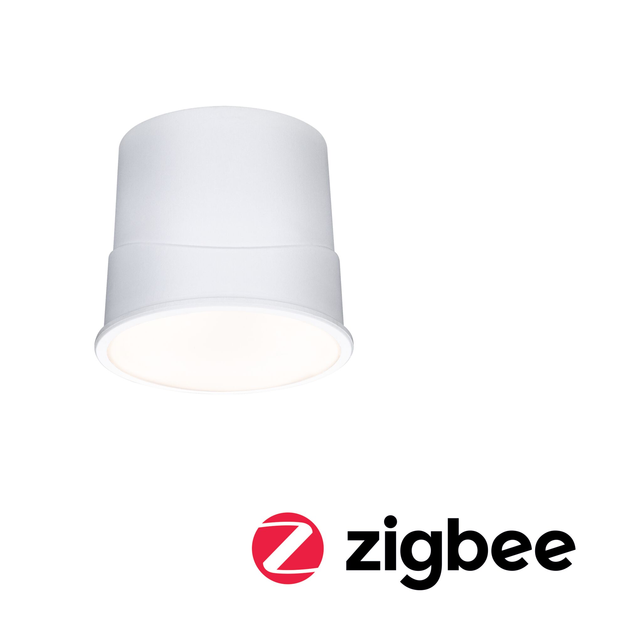 LED-module inbouwlamp Smart Home Zigbee 3.0 Base Coin Set van 1 rond 50mm Coin 4,9W 430lm 230V dimbaar 3000K Satijn Witte LED-opbouwplafondlamp van kunststof met Zigbee slimme verlichtingsfunctie