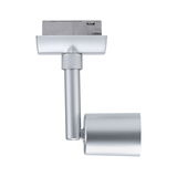 Silver metal LED spotlight with adjustable head for flexible indoor lighting solutions