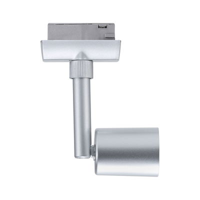 Silver metal LED spotlight with adjustable head for flexible indoor lighting solutions