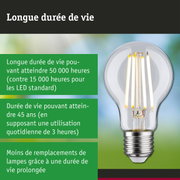 Ampoule LED avec durée de vie 3,5 fois plus longue qu’une lampe traditionnelle, éclairage économique