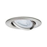 Round adjustable recessed spotlight in brushed stainless steel for modern LED lighting