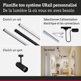 Système URail LED noir avec rails et spots pour un éclairage intérieur personnalisable