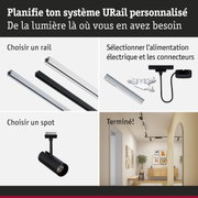 Système de rail URail modulaire en aluminium noir et blanc pour éclairage LED flexible