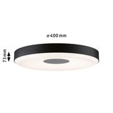 Runde LED-Deckenleuchte mit schwarzem Metallrahmen und weißem Diffusor, 400 mm Durchmesser