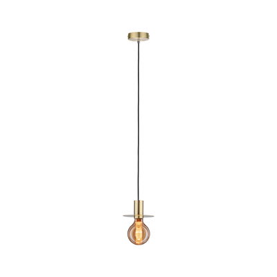 Suspension en laiton avec câble noir et ampoule LED blanc chaud pour éclairage intérieur