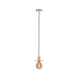 Suspension en laiton avec câble noir et ampoule LED blanc chaud pour éclairage intérieur