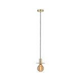 Suspension en laiton avec câble noir et ampoule LED blanc chaud pour éclairage intérieur