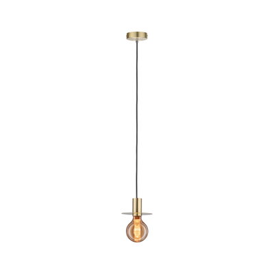 Suspension en laiton avec câble noir et ampoule LED blanc chaud pour éclairage intérieur