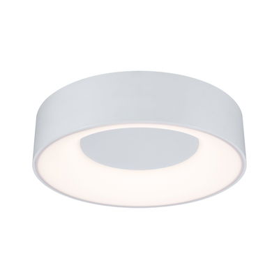 Ronde witte metalen LED-plafondlamp met diffuse lichtoppervlak voor moderne sfeerverlichting