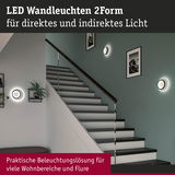 Moderne LED Wandleuchten 2Form in Weiß für direktes und indirektes Licht an Treppenhauswand