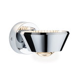 Modern wall light in chrome metal with warm white LED for stylish indoor lighting solutions
