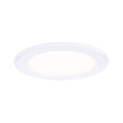 Round white LED recessed panel with warm white light for energy-efficient ceiling lighting
