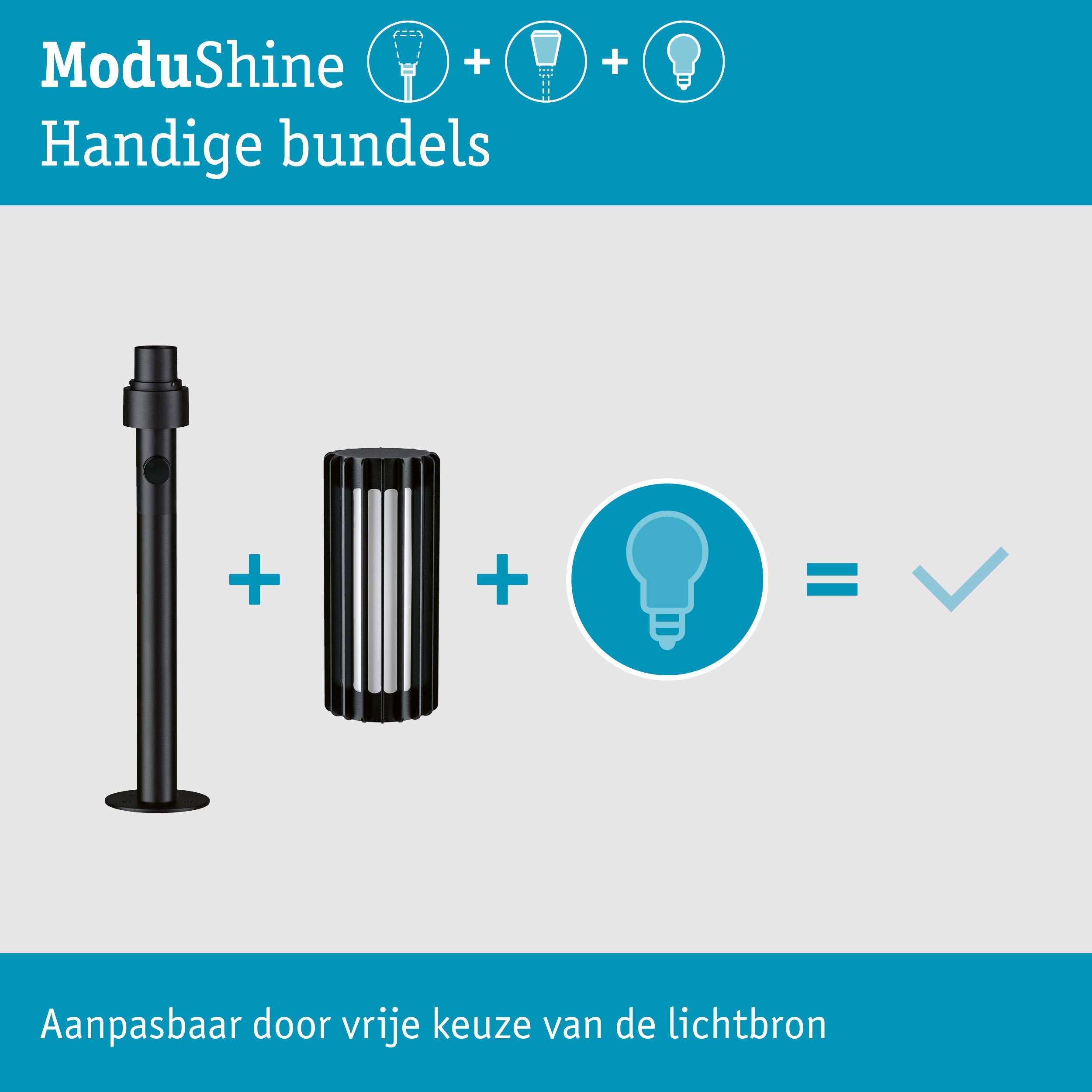 Set ModuShine Paaltje Ferina Klein zonder sensor Antraciet