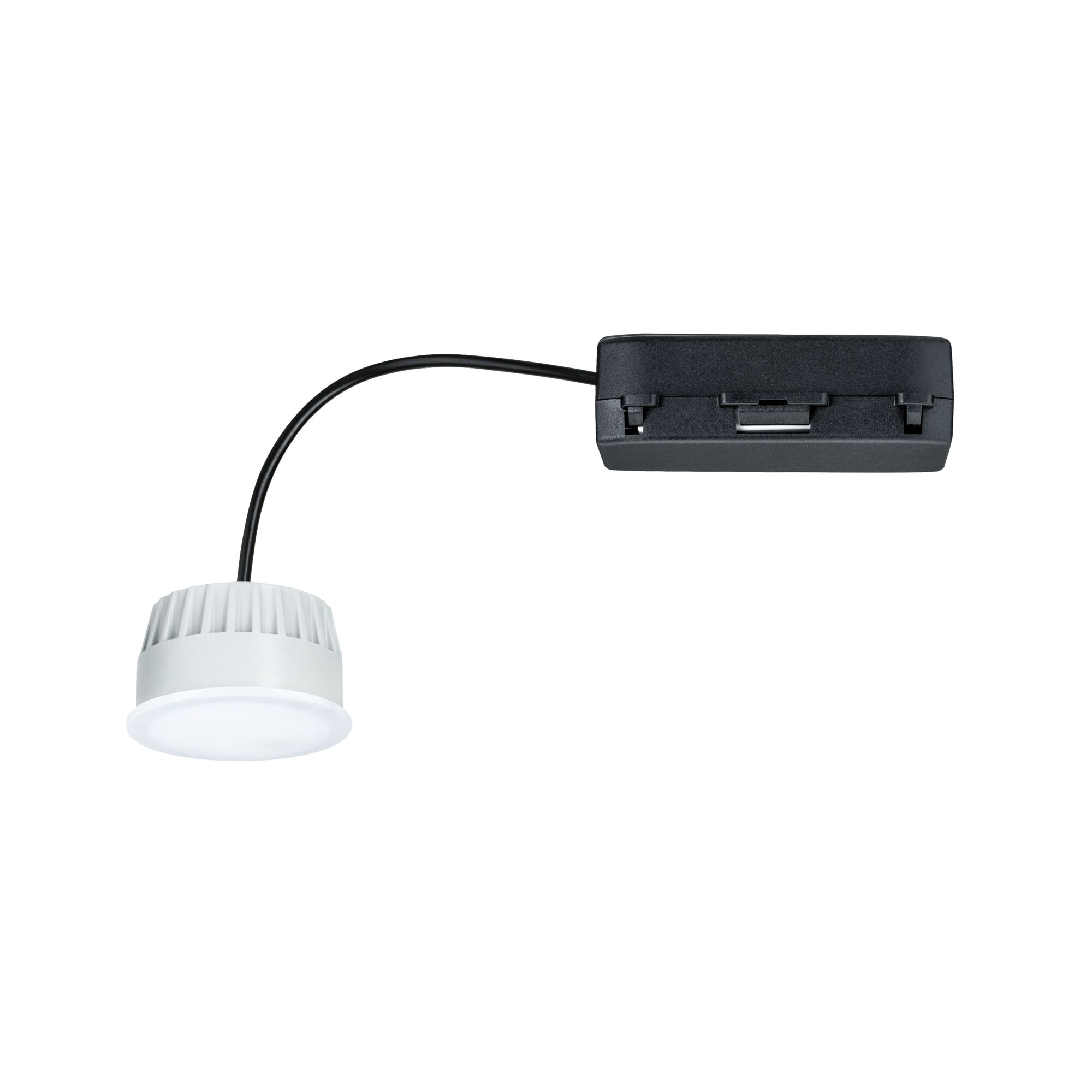 Compact white LED recessed spotlight with black cable for modern lighting solutions