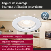 Premium Spot encastré IP44 rond 79mm GU5,3 max. 50W 230/12V gradable Blanc