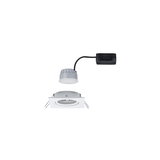 White square LED recessed spotlight with separate driver and cable for ceiling installation