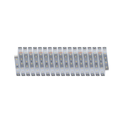 Flexible silver LED strip with warm white LEDs for versatile modern lighting applications