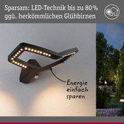 Schwarze LED-Außenwandleuchte mit modernem Design und energiesparender Technik für Gartenbeleuchtung