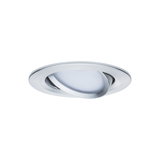 Spot encastré rond orientable en aluminium brossé argenté pour éclairage LED