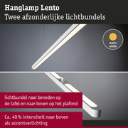 Witte LED-hanglamp Lento met twee lichtbundels en warm wit licht voor moderne verlichting