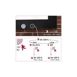 Détecteur de mouvement avec angle de détection de 120° et portée de 8 m, contrôle de l'intensité lumineuse.