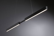 Black metal LED pendant light with warm white illumination for modern interiors