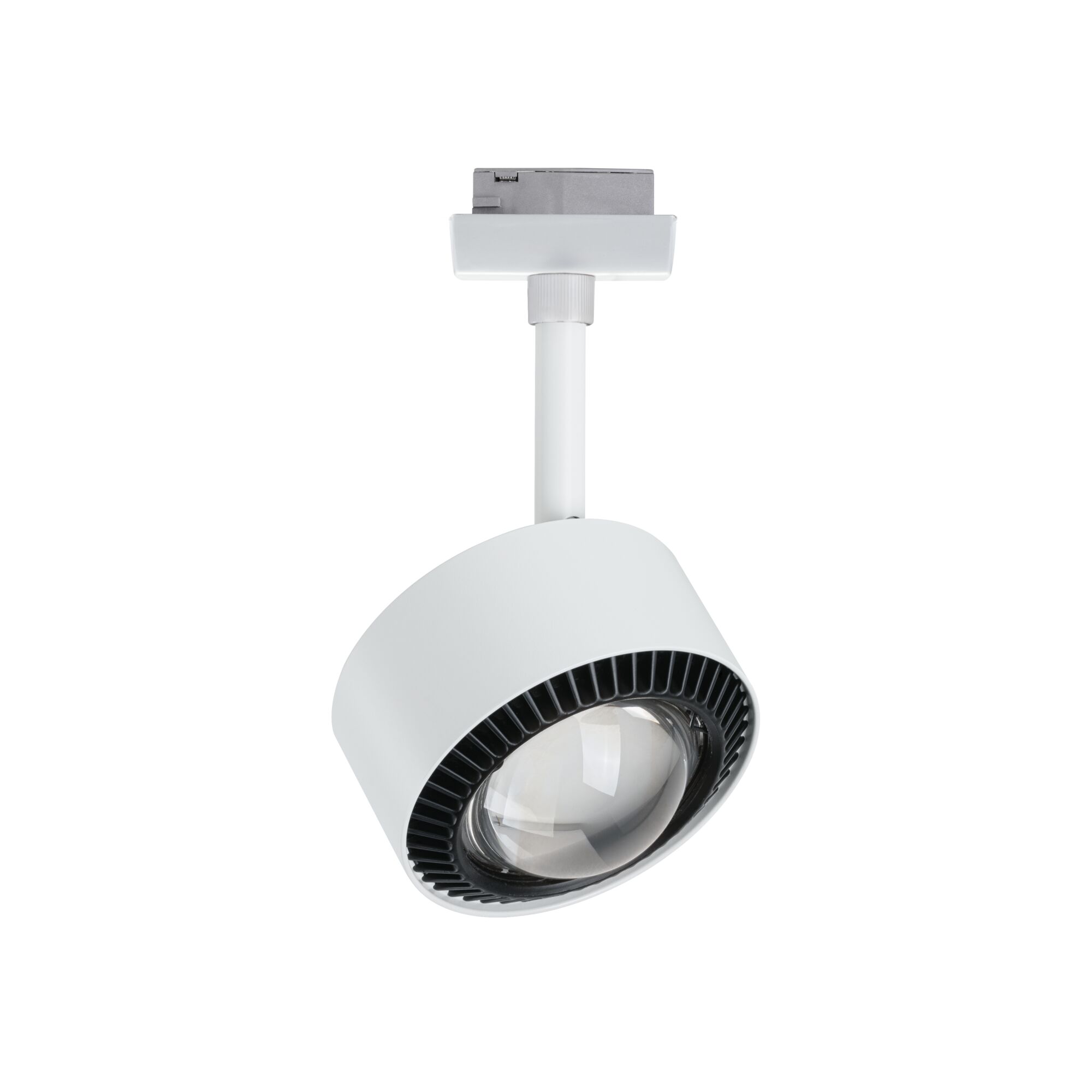 Spot LED blanc en métal avec anneau de ventilateur noir, éclairage de plafond moderne pour accentuation