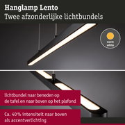 Zwarte LED-hanglamp Lento met warm wit licht en twee afzonderlijke lichtbundels