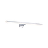Moderne LED-Wandleuchte aus Aluminium in Silber mit langem, schmalem Design für Wohnräume