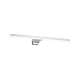 Applique murale LED moderne en aluminium argenté au design long et fin pour intérieur élégant