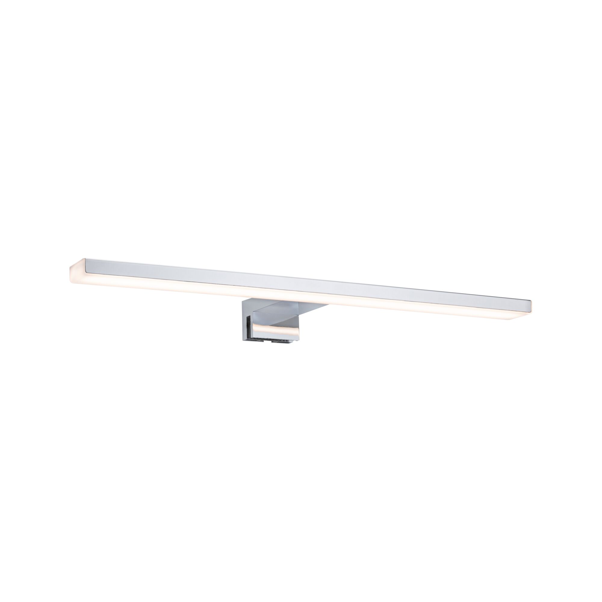 Applique murale LED moderne en métal argenté avec lumière blanche chaude pour salle de bain