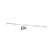 Applique murale LED moderne en métal argenté avec lumière blanche chaude pour salle de bain