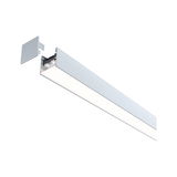 Modern silver aluminum LED profile with diffuser cover for indirect lighting solutions