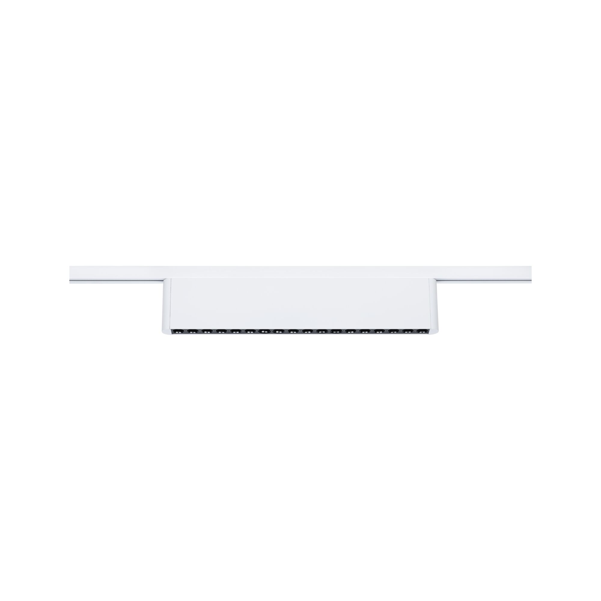 Hvid metal LED-skinne spotlight med flere små lamper til moderne indendørs belysning