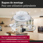 Premium Spot encastré LED IP44 rond 79mm GU10 max. 50W 230V gradable Blanc